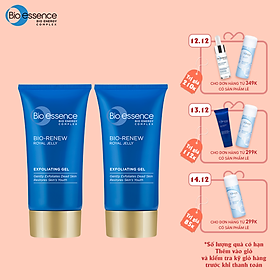 Bộ 2 Gel tẩy tế bào chết dưỡng da tươi trẻ Bio-Essence Bio-Renew tinh chất sữa ong chúa 60gr/chai