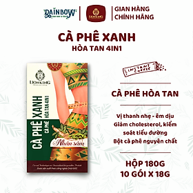 LIONKING - Cà phê hòa tan 4in1 - Cà phê Xanh Nhân Sâm - Hộp 288g (16 gói x 18g)