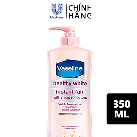 Sữa dưỡng thể Vaseline Instant Radiance sáng da gấp 4 lần với vi chất phản quang cho da sáng khỏe mịn màng 350ml