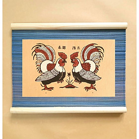 Mua Tranh Gà chọi Tam dương khai thái - Tranh dân gian Đông Hồ - Dong Ho folk woodcut painting