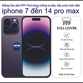 Miếng Dán Dẻo PPF Full mặt trước dành cho iphone 11 đến 14 pro max bảo vệ màng hình chống trầy xước