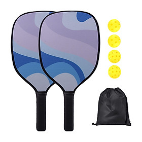 2x Pickleball Paddles Set with 4 Balls and Bag for Men Women Indoor Outdoor