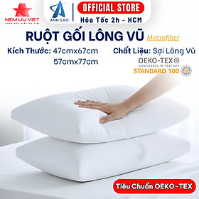 Gối Lông Vũ Mircrofiber Cao Cấp Ưu Việt (Có Túi Xách) 47x67cm Đạt chuẩn OEKO-TEK An Toàn Với Da