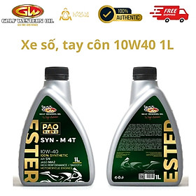 Dầu Nhớt Xe Số, Tay Côn Gulf Western Oil SYN-M 4T Ester Pao 10W-40 1L - Hàng Chính Hãng