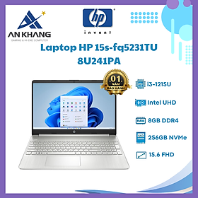 Hình ảnh Laptop HP 15s fq5231TU 8U241PA (Core i3 1215U/ 8GB/ 256GB SSD/ Intel UHD Graphics/ 15.6inch Full HD/ Windows 11 Home/ Silver/ Vỏ nhựa) - Hàng Chính Hãng - Bảo Hành 12 Tháng