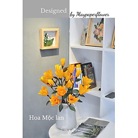 Hoa giấy handmade trang trí, Hoa Mộc Lan vàng, Maypaperflower - hoa giấy nghệ thuật, hoa cắm bình, decor nhà ở văn phòng