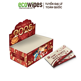 Mua Hộp 50 tờ khăn ướt cao cấp EcoWipes Tết Preminum hương thơm mát tự nhiên để bàn ăn tiếp khách