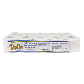 GIẤY VỆ SINH NGUYÊN SINH CAO CẤP DALIN CÓ LÕI 10 CUỘN/LỐC