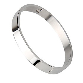 Stainless Steel Bracelet Cuff Bangle Round Wristband for Men 8mm