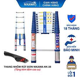 Thang Nhôm Rút đơn Nikawa NK-38 - 13 Bậc - 3.8 Mét - Màu Xanh