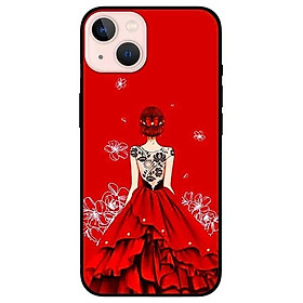 Ốp lưng dành cho Iphone 13 Mini - Iphone 13 - Iphone 13 Pro - Iphone 13 Pro Max - Cô gái đầm đỏ