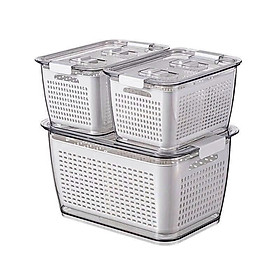 Mua Sét 2 hộp đựng thực phẩm tủ lạnh 2 lớp có chia ngăn