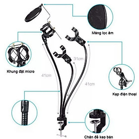 Mua Giá livetrim đầu đỡ mic. màng lọc âm giá treo mic chuyên nghiệp