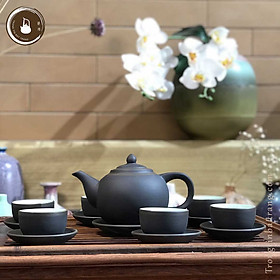 Mua Bộ Ấm Chén Trà Đạo Gốm Tử Sa Bát Tràng Dáng Viên Châu Dung Tích 320ml (Bộ Ấm Chén) AVMT 39