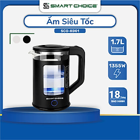 Ấm Siêu Tốc 1.7L SMARTCHOICE SCG-K001, Ấm Đun Siêu Tốc Chịu Lực, Chịu Nhiệt Tốt, Inox 304 An Toàn Cho Sức Khỏe - Hàng Chính Hãng