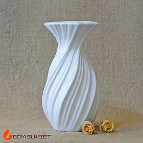 Mua Lọ hoa gốm Tỏi vặn trắng số 3 - Gốm Bát Tràng
