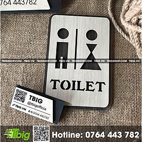 Bảng toilet Nam vs Nữ 2 lớp bằng gỗ | trang trí homestay
