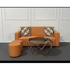 Mua Bộ sofa phòng khách mini chung cư Tundo - Bao gồm: 1 băng ghế  2 gối  2 đôn ngồi và bàn