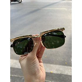 Kính Râm Solex Mắt Thủy Tinh Gọng Titanium Cao Cấp (Màu Xanh)