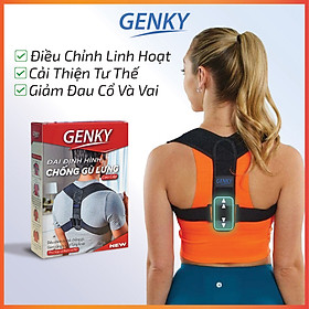 Hình ảnh Đai Chống Gù Lưng GENKY Cho Nam Nữ Trẻ Em, Định Hình Cột Sống, Giảm Đau Lưng, Hỗ Trợ Cổ Và Vai, Chống Cong Vẹo Cột Sống - Hàng Chính Hãng