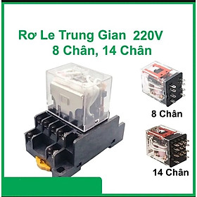 Mua Rơle Trung gian 220V 8 chân 5A và 14 chân 3A đã bao gồm đế