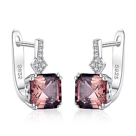 Bông Tai Bạc Ý S925 Đính Đá Cao Cấp, Khuyên Tai Bạc Mặt Đá Vuông Quý Phái Sang Trọng - B2390 - Bảo Ngọc Jewelry