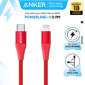 Mua Cáp sạc ANKER PowerLine+ II li.ght.ning to USB-C dài 0.9m - A8652 - Hỗ trợ sạc nhanh 18W cho .ipho.ne 8 trở lên qua củ sạc PD hoặc PiQ 3.0 (không kèm túi đựng)