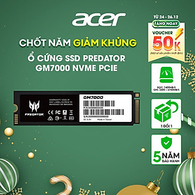 Mua Ổ cứng Acer SSD Predator GM7000 NVMe PCIe Gen4 Gaming Tốc độ đọc 7400 MB/s - HÀNG CHÍNH HÃNG Bảo hành 5 năm