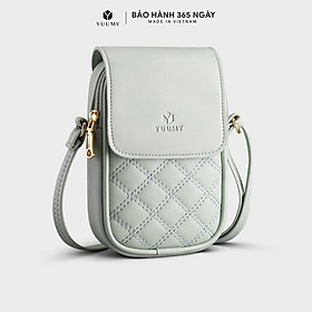 Túi đeo chéo da nữ mini họa tiết hình thoi YUUMY Seasand YN150 - Xanh ngọc