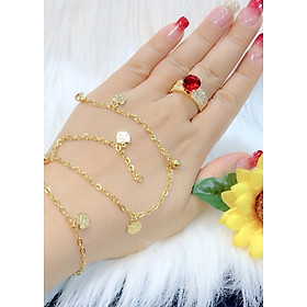 Lắc chân nữ EK mèo may mắn mạ vàng 18k