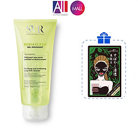 Gel rửa mặt không xà phòng, làm sạch SVR sebiaclear gel moussant TẶNG mặt nạ Sexylook / bông tẩy trang Jomi (Nhập khẩu)