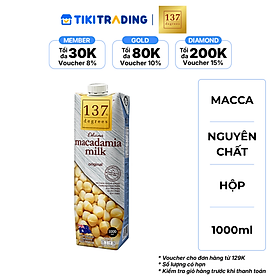 Sữa hạt Macca Nguyên chất 137 DEGREES 1000ml