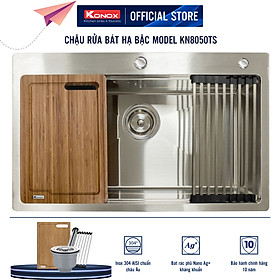 Mua Chậu rửa bát inox Konox  Topmount Series  Model KN8050TS  inox 304 AISI tiêu chuẩn châu Âu  Hạ bậc tích hợp  800x500x228(mm)  Hàng chính hãng