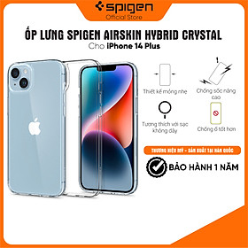 Ốp lưng Spigen Airskin Hybrid Crystal cho iPhone 14/14 Plus/ 14 Pro/14 Pro Max - Thiết kế trong suốt, chống sốc , chống ố, chống bẩn , viền camera cao - Hàng chính hãng