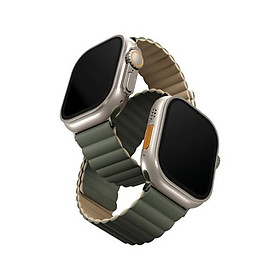 Mua  HÀNG CHÍNH HÃNG  Dây đeo dành cho đồng hồ Apple Watch UNIQ Revix Reversible Magnetic Silicone chống bám mồ hôi và bụi - Xanh lá - Nâu
