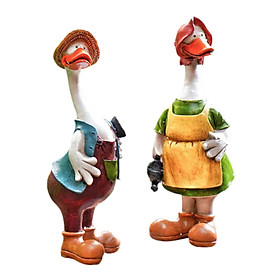 shamjina 1Set Statues Yard Garden Decorations,Couples Duck Chick Ornament Animal