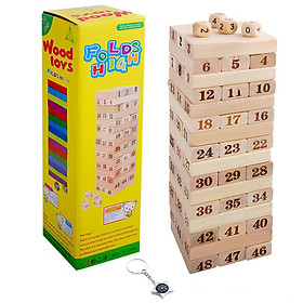 Rút Gỗ Rèn Tư Duy Nhiều Chủ Đề - Con Vật, Màu, Số -TẶNG Móc Khóa La Bàn Sao Biển Bibotoys