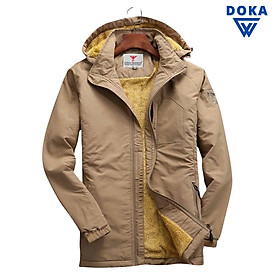 Áo khoác nam, Áo khoác dù nam lót lông có nón túi trong phong cách thời trang Doka PSAK48