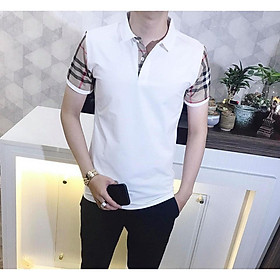 Áo thun nam phối tay caro nam tính