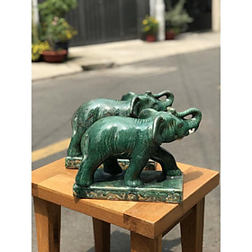 Mua ĐÔN VOI GỐM SỨ TRANG TRÍ DECOR DÁNG BƯỚC ĐI MEN XANH VE CHAI NHỎ