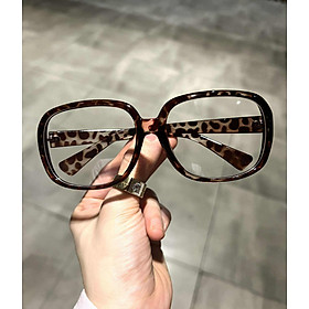 Kính mắt đi đường dáng vuông oversize bản to gọng nhựa (Màu da báo)