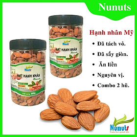 COMBO 2 HŨ HẠNH NHÂN RANG MỘC NUNUTS 2 HŨ 500G