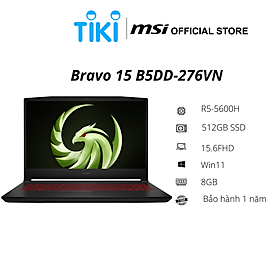 Mua Laptop Gaming MSI Bravo 15 B5DD 276VN (Ryzen 5-5600H/8GB/512GB/RX 5500M 4GB/15.6 inch FHD/Win 11/Đen) - Hàng chính hãng