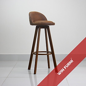 Mua Ghế Bar Xoay Hiện Đại WINFURNI WC307 - Thiết Kế Nhỏ Gọn Đẹp Ấn Tượng - Nệm Vải Da Chân Sắt Sơn Giả Gỗ