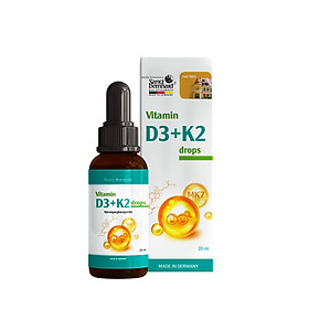 Vitamin D3+K2 Drops dạng giọt - Hỗ trợ tăng cường chuyển hóa và hấp thu canxi cho cơ thể, giảm nguy cơ còi xương ở trẻ em, loãng xương ở người lớn