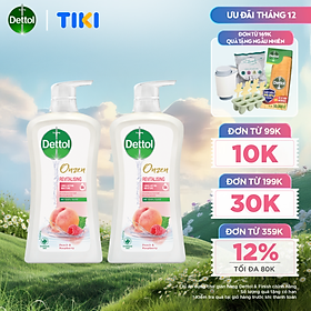 COMBO 2 CHAI SỮA TẮM  DETTOL ONZEN DƯỠNG DA ĐÀO & PHÚC BỒN TỬ (950G/CHAI)