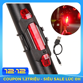 Đèn 5 LED Cảnh báo sau Xe Đạp giúp đạp xe an toàn ban đêm 4 chế độ sáng (Đèn Đỏ) Mai Lee - Hàng chính Hãng