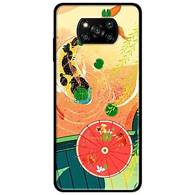 Ốp lưng dành cho Xiaomi Poco X3 mẫu Cá Chép Và Ô Đỏ