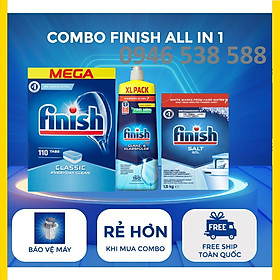 combo muối rửa bát finish 4kg+nước làm bóng finish 1150ml+viên rửa bát