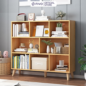 Hình ảnh Tủ Kệ Sách Gỗ Đẹp Hiện Đại Đa Tầng FIVO Mã FB60 Chất Liệu Gỗ MDF Phủ Melamine Chống Thấm Bề Mặt, Dễ Dàng Lắp Ráp Có Kèm Tấm Lưng (Kích Thước 100x24x107cm)